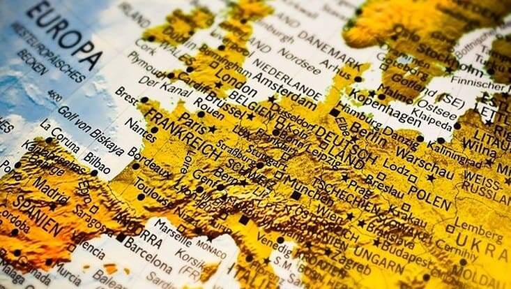 Landkarte Mitteleuropa